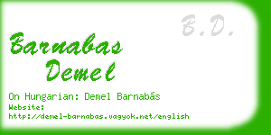 barnabas demel business card